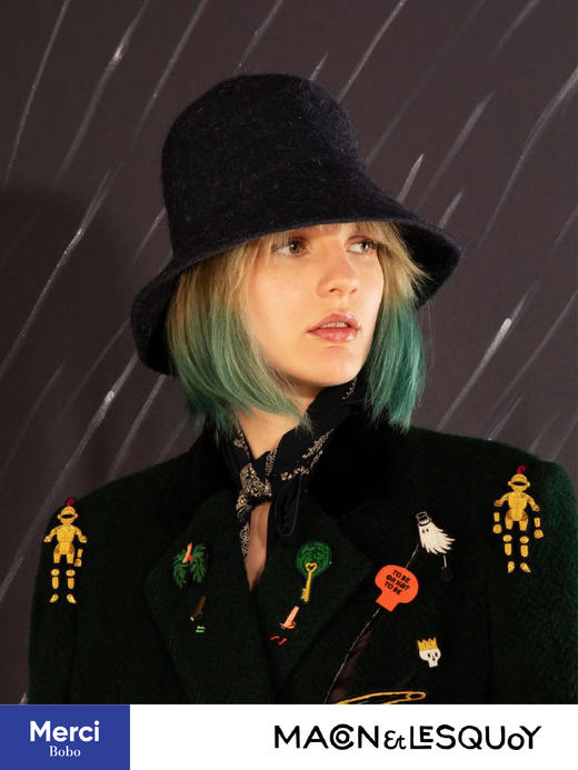 Macon&Lesquoy 原创设计 幽灵 恐怖系列 M&L刺绣手工饰品胸针 商品图3