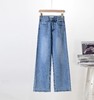 F031887窄版复古阔腿高腰宽松垂感直筒拖地裤修饰腿型显腿长牛仔裤 商品缩略图5
