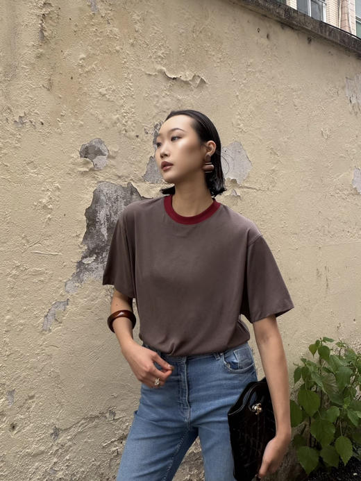 【撞色丝麻】噢蜜ooomeooo红领防晒凉感丝麻T 商品图12