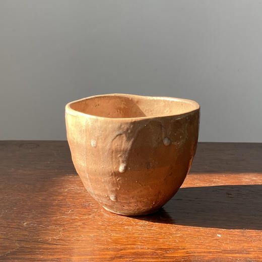 日本中古粗陶茶杯 带签章 X1530 商品图0