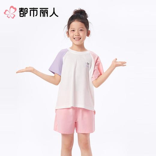 都市丽人睡衣儿童睡衣家居服棉质睡衣童装棉质短袖套装短袖短裤可外穿男女童通用睡衣JHC2N4 商品图1