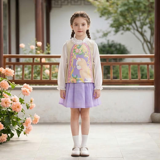 年衣童装儿童马甲春季新款女童中式古风汉服唐装春意融融马甲N1261029A05NIANYI年衣 商品图5