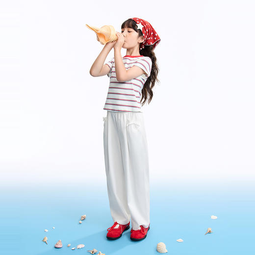 女童圆领短袖针织衫夏季新款安奈儿童装EG621665 商品图6