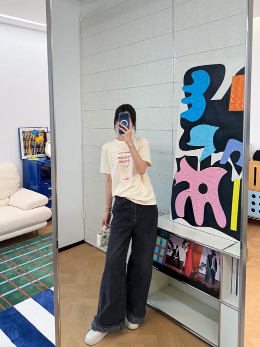 迪奥米色棉质刺绣短袖T恤（XK） 商品图2