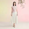 三彩【白云深处】2026夏季新款新中式高腰半身裙蕾丝A字裙长裙C 商品缩略图1