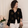西子/墨金盏100桑蚕丝丝绒小香风黑金波点系带外套女/WTZH0051 商品缩略图0