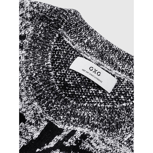 GXG男装 灰色提花设计毛衣宽松针织衫通勤男士线衫 2025春季热卖 商品图2