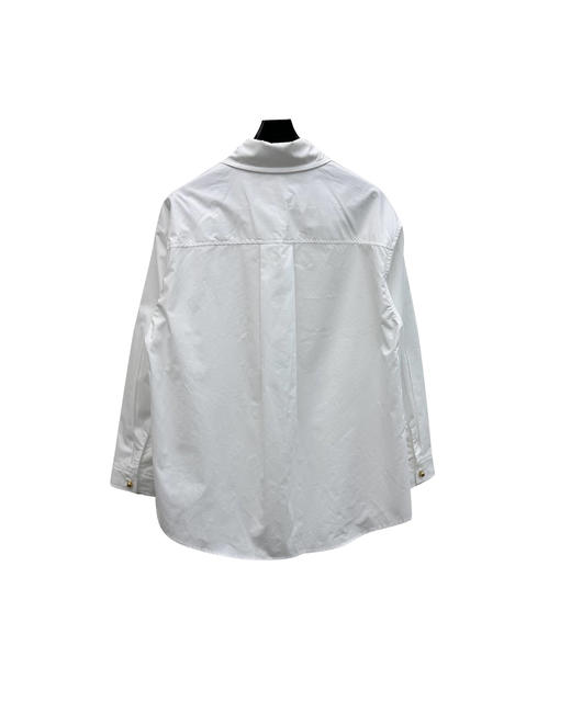 女款宽松全棉口袋长袖衬衫ba008 商品图1