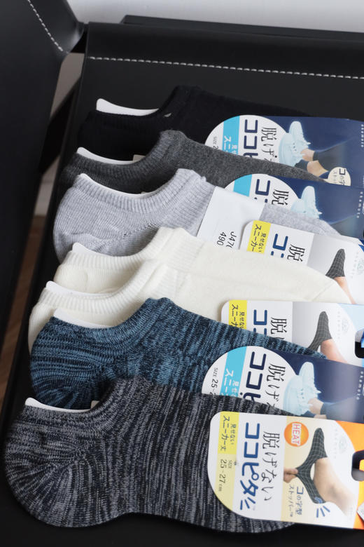 五双一卖 日单元单 男士船袜防滑不掉跟透气跟脚隐形袜 PJ080 商品图2