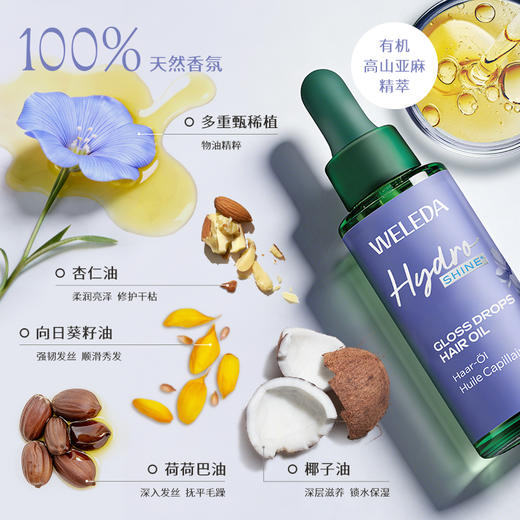 【新品】WELEDA维蕾德高山亚麻洗发水250ml/护发素150ml/护发精油30ml水润透亮秀发养护强韧发丝 商品图8