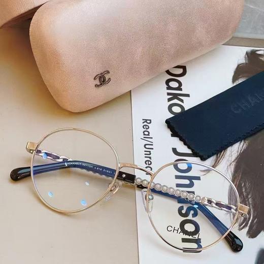 CHANEL香奈儿 镶嵌设计 珍珠 椭圆形 光学镜架 男女同款情侣款 商品图1