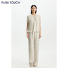 PURE TOUCH女装26春夏新款水银纱短袖上衣珠光圆领抽褶飞袖半袖衫 商品缩略图3
