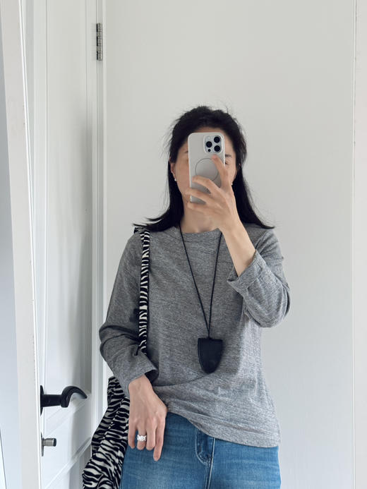 45后腰刺绣字母R | 八分袖简约上衣T恤【包邮+三天无理由退换】 商品图6