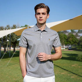 男士休闲POLO衫商务通勤短袖纯色100%纯棉上衣   XLM-CM8687152