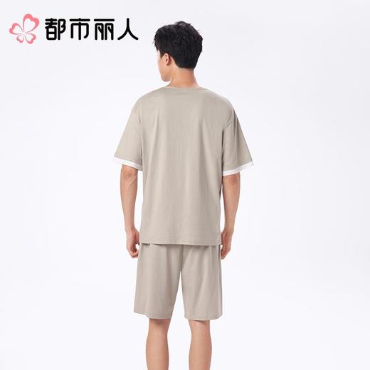 都市丽人睡衣男士睡衣薄家居服32支纯棉单面睡衣男士棉质短袖套装男装短袖短裤FHC0A1 商品图2
