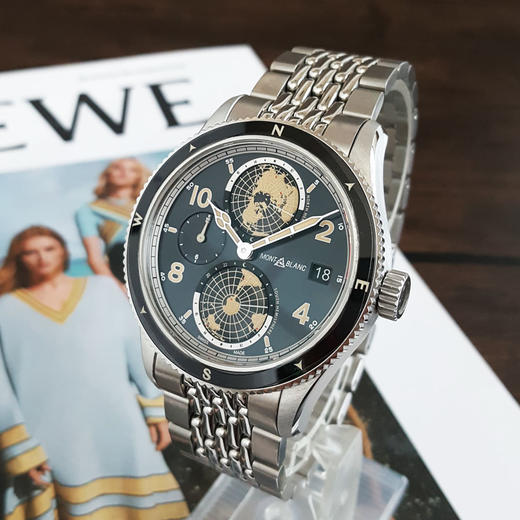 【98新（放置品）】Montblanc 万宝龙125872自动机械机芯日期显示、双时区42MM（男款）1858系列精钢130326NJS18 商品图2