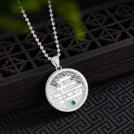 子佩集S990银【阁下天心】套链项链【DSDZ007】纯银花丝珐琅彩大师工坊原创作品2509 商品图1