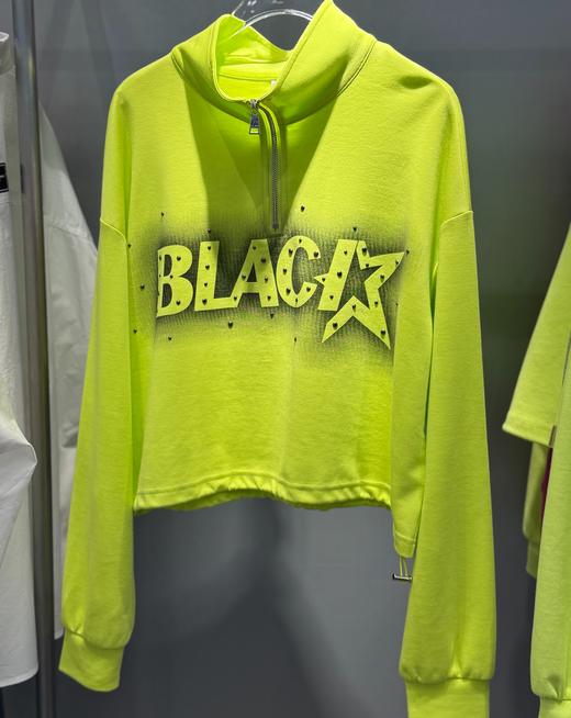 NC拉链立领印字母短款卫衣60105（绿）春季161011800321 商品图1