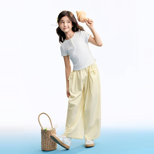 女童圆领短袖针织衫夏季新款安奈儿童装EG621670 商品图5