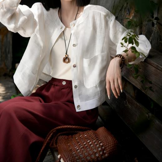 下单3-7天发货！ LONGNVFAIR 牛仔天丝棉安可拉红阔腿裤 高腰阔腿版型 显瘦显高 材质软fufu 藏肉显腿长 商品图2