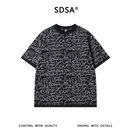 26T166SDSA男装2026新款高贵轻奢美式复古满天星字母圆领短袖T恤百搭潮 商品图4