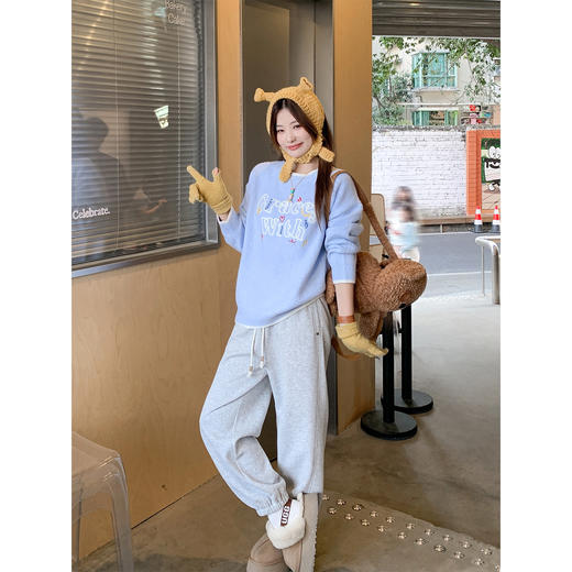 <曾小咸推荐>3.20现货秒杀 ！微信超特价！韩系字母刺绣毛衣 日常209.99 立减120 秒杀89.99！！ 商品图4