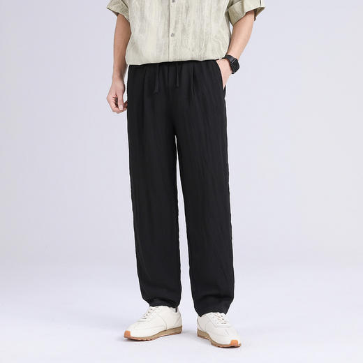 GXG男装【天丝莱赛尔】26夏季舒适弹力松紧腰绳男式直筒休闲裤K&C 商品图4