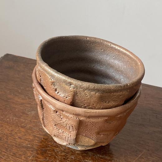 日本中古粗陶手作器皿 带签章 X1519 商品图1