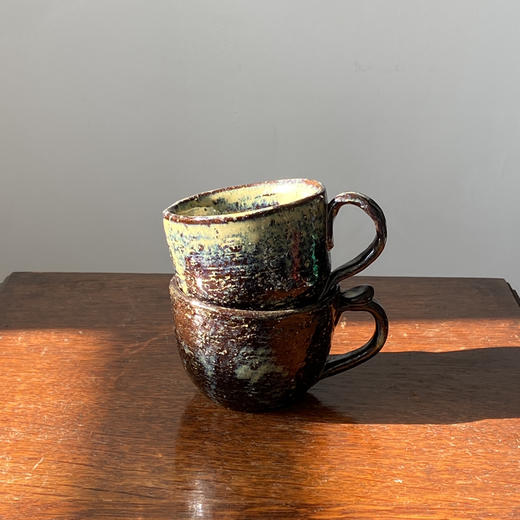 日本中古粗陶茶杯 带签章 X1526 商品图4