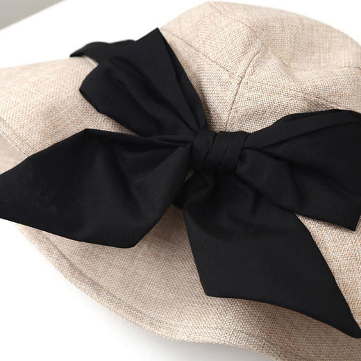 CA4LA同款！【可折叠亚麻防晒草帽】还不变形，超方便，上班出游都可以随时带在身上！  ✅UPF50+，隔绝99.7%紫外线  ✅蝴蝶结超显温柔，百搭出片，出游必备 商品图5