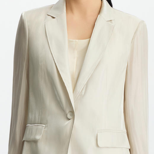 商场同款PURE TOUCH 26春夏新款水银纱西装外套微收腰珠光西服女 商品图2