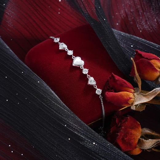 子佩集【心心相映】S925银手链【SL070461】时尚猫眼石爱心2509 商品图4