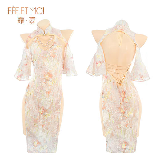 霏慕 雪绒佳人珠链盘扣连衣裙ZY178 商品图5