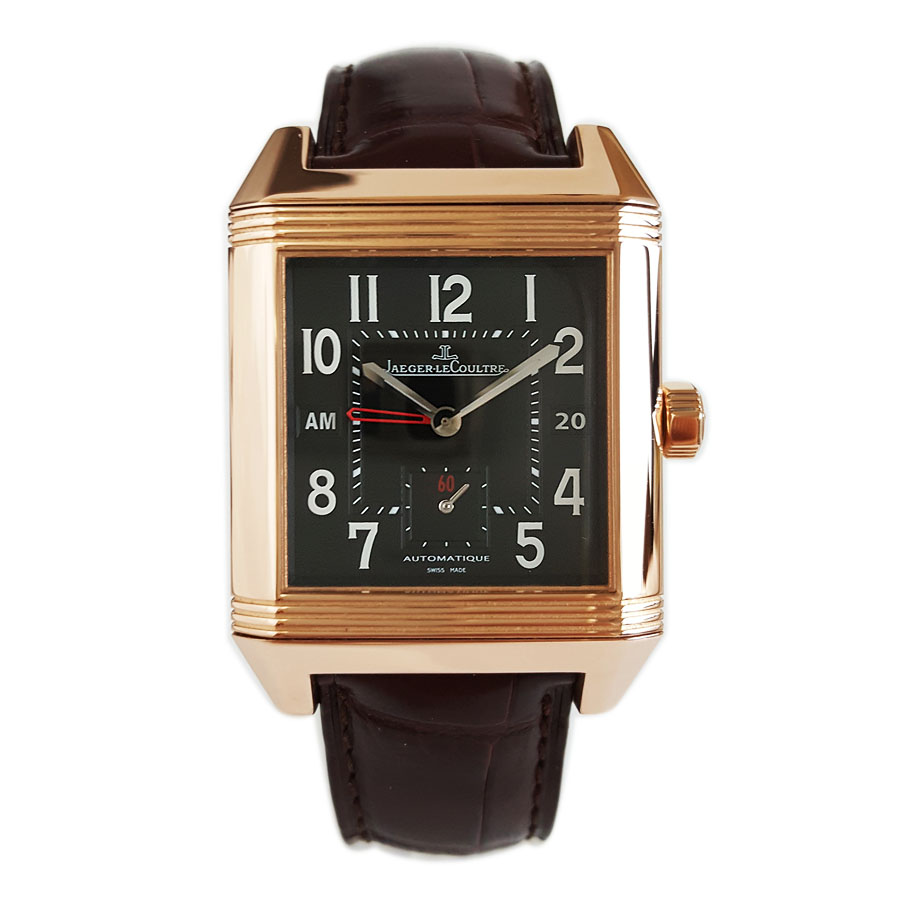 【95新】Jaeger-LeCoultre 积家Q7002620自动机械机芯日期显示、双时区35*50.5MM（含表耳 男款）翻转系列18K玫瑰金090326TJ42