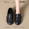 ZHR软底妈妈鞋一脚蹬乐福鞋2025夏新款平底百搭小皮鞋黑色工作鞋 商品缩略图7