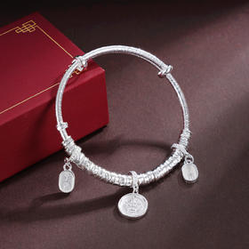 子佩集S999银【招财如意】手镯【TC0501605】纯银蝴蝶结如意吉祥招财纳福2509