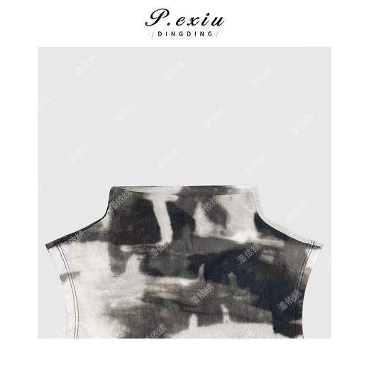 03-4潘依绣丁丁宠粉新款小众印花油画高领薄款无袖背心Q3631 商品图1