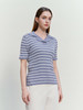 【V领抽条条纹针织衫】26年春夏新品女士棉+桑蚕丝+亚麻修身显瘦上衣 商品缩略图0