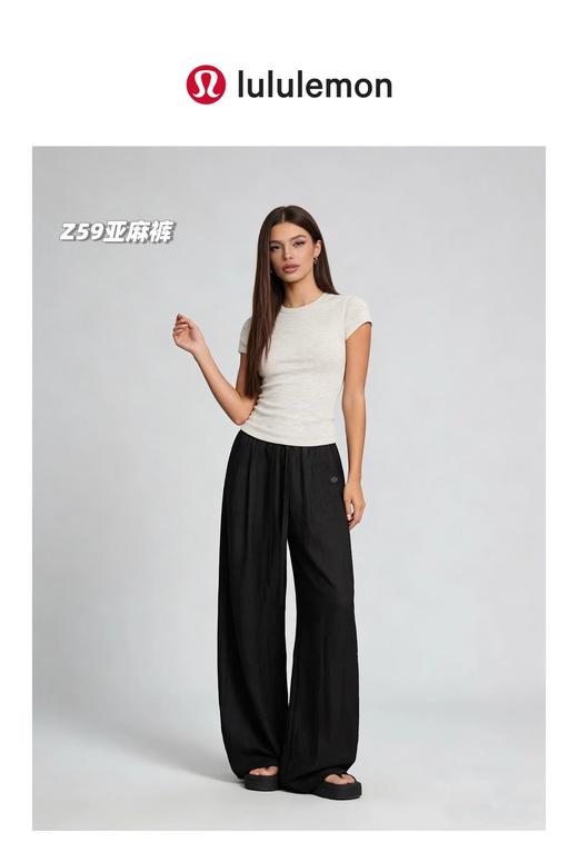 F0318130春夏新款女士高腰天丝亚麻弯刀裤遮肉显瘦休闲裤 商品图9