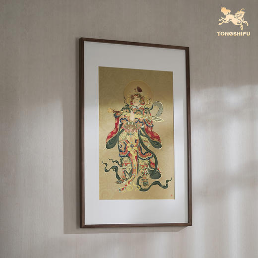 铜师傅 手工錾刻 铜雕画《韦陀菩萨》玄关沙发背景墙中式装饰挂画 商品图2