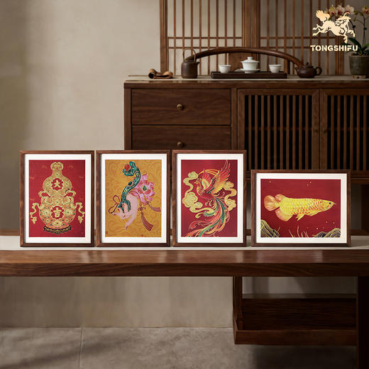 铜师傅 手工錾刻 铜雕画《福禄大吉（桌面）系列》办公室装饰画 商品图0