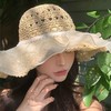 【超美❗️大帽檐防晒蕾丝草帽】巨百搭，显脸小，显气质，夏季女海边全脸沙滩透气太阳渔夫帽防晒帽遮阳帽子堪比雨伞防晒霜 商品缩略图5