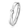 卡蒂罗KADER 誓言结情侣对戒 925银大颗闪锆璀璨闪耀轻奢小众设计浪漫男女友开口可调节一对 恋爱告白甜蜜饰爱 商品缩略图2