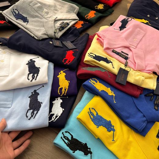 点此购买 拉夫劳伦夏季男女款大马球LOGO图案立体刺绣网眼棉翻领短袖Polo衫 ggd 342645 商品图8