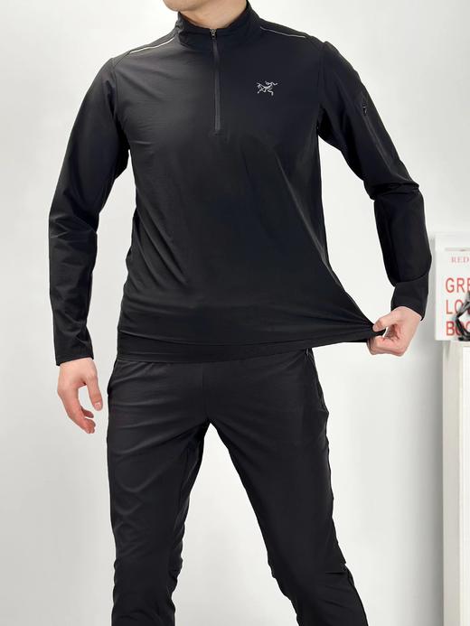 F031878新款半拉链四面高弹高品质多层次叠穿健身运动打底衫 商品图6