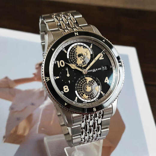 【98新（放置品）】Montblanc 万宝龙125872自动机械机芯日期显示、双时区42MM（男款）1858系列精钢130326NJS18 商品图3