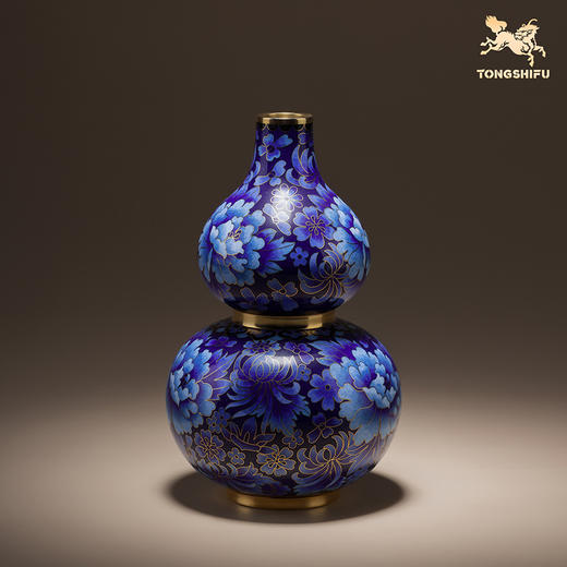 铜师傅《牡丹福禄(景泰蓝)》客厅紫铜葫芦摆件 家居装饰工艺礼品 商品图2