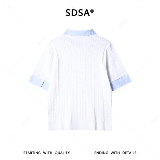 M185SDSA男装2026新款高贵轻奢慵懒风假两件针织短袖T恤翻领百搭时尚 商品图4