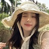 【夏日百搭款❗️温柔风草编帽】显脸小+遮阳两不误，打造温柔氛围感，轻盈透气不闷汗，海边蕾丝系带草编帽遮阳遮脸防晒帽草帽子沙滩帽女L 商品缩略图1