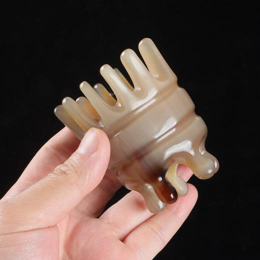 【牦牛按摩牛角梳】甄选牦牛角梳按摩点穴头部经络梳头疗梳洗头按摩洗发刷顺发梳子滋养头皮 商品图4